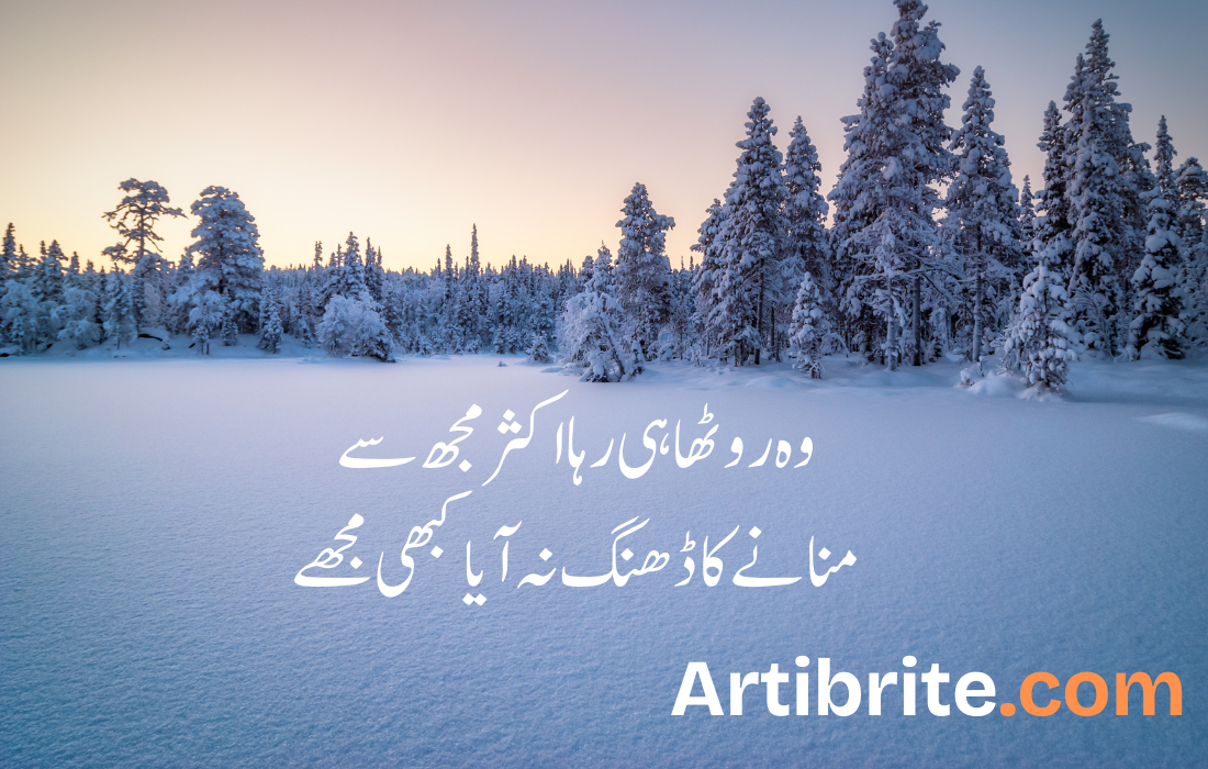وہ روٹھا ہی رہا اکثر مجھ سے منانے کا ڈھنگ نہ آیا کبھی مجھے وہ روٹھا ہی رہا اکثر مجھ سےمنانے کا ڈھنگ نہ آیا کبھی مجھے
